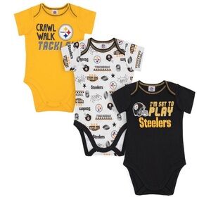 Gerber Yellow, White, and Black Bodysuits